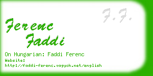 ferenc faddi business card